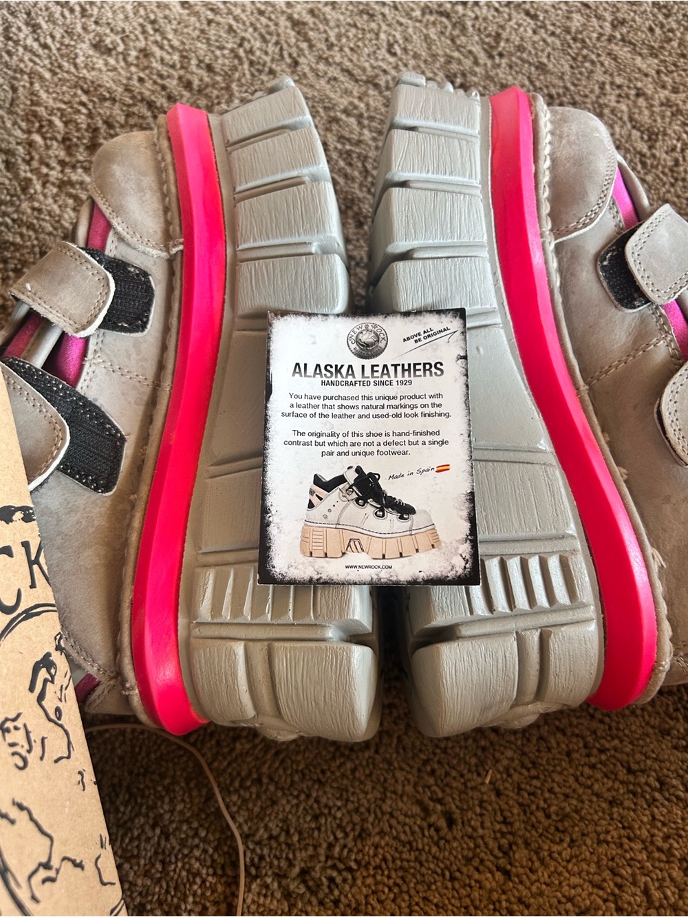 NEW ROCK PINK AND GREY PLATFORM SHOES - Picture 4 of 10